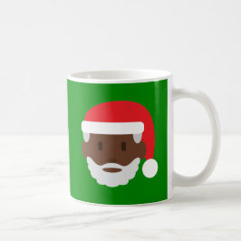 Caneca De Café negro santa claus emoji