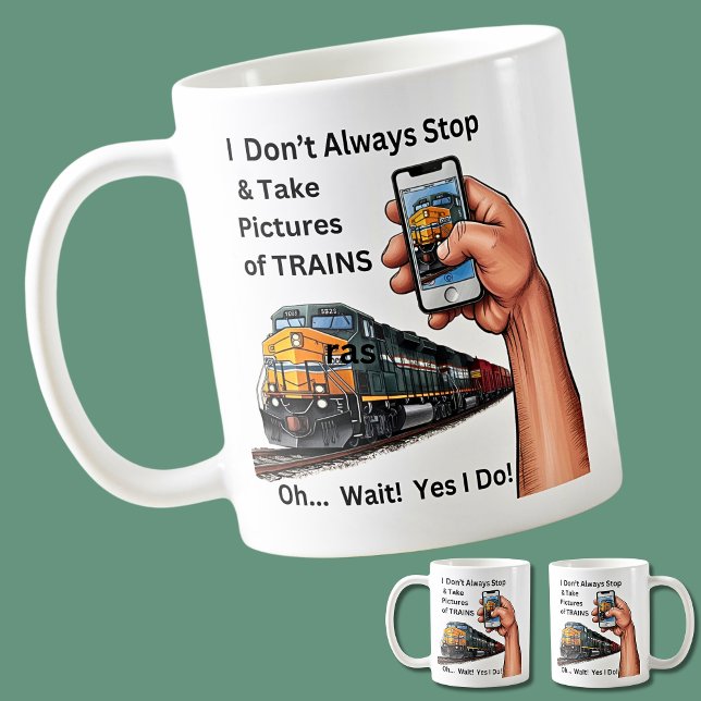 Caneca De Café Nem Sempre Paro & Imagens de Trens - Sim! (Criador carregado)