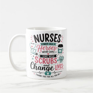 Caneca De Café Nem Todos os Heróis Usam Capas Alguns Usam Jalecos