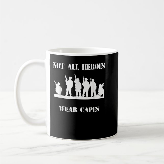 Caneca De Café Nem todos os heróis Vestem Capas Veteranos Patriót (Esquerda)