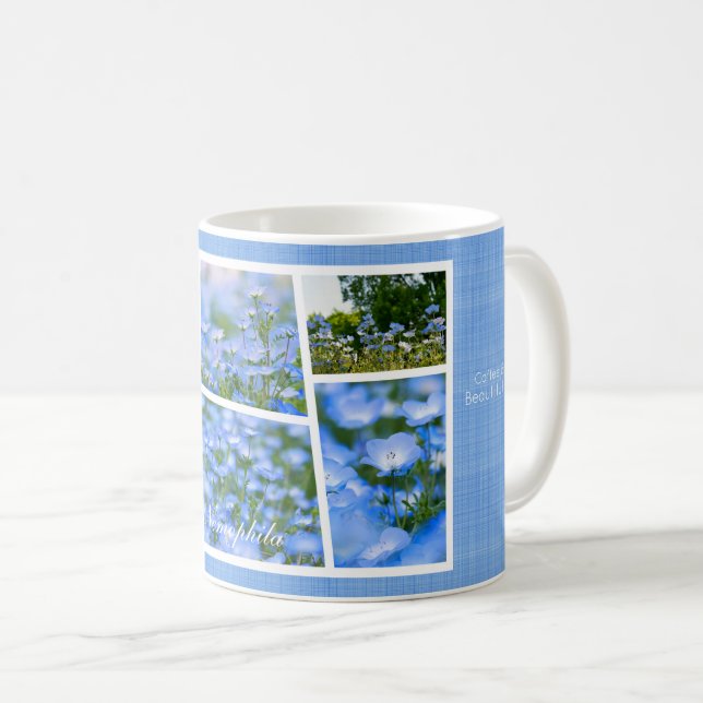Caneca De Café NEMOPHILA（Baby Blue Eyes） (Frente Esquerda)