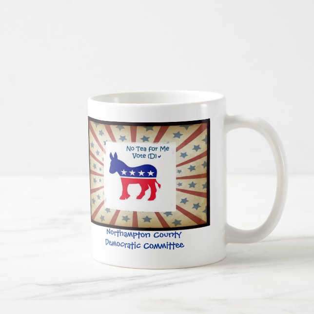 Caneca De Café Nenhum chá para mim - voto Democrata 2 (Direita)