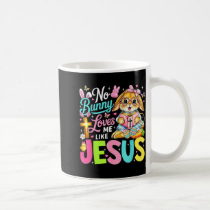 Caneca De Café Nenhum coelho me ama como Jesus Páscoa Cristã Reli