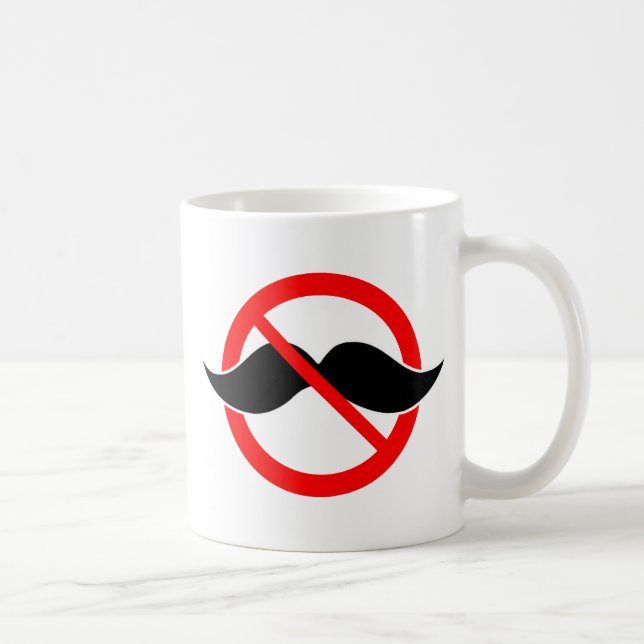 CANECA DE CAFÉ NENHUM MOUSTACHE - ANTI-MUSTACHE - BARBEIE ESSA (Direita)