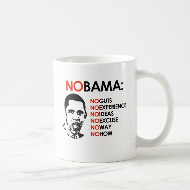 CANECA DE CAFÉ NENHUM OBAMA, NENHUMA MANEIRA (Direita)