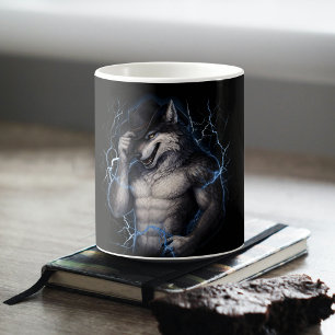 Caneca De Café Nenhum Senhor Cara Legal Meme Divertido Lobo Alfa 