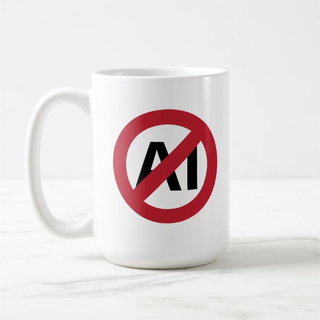 Caneca De Café Nenhuma IA permitida (Esquerda)