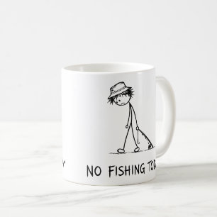 Caneca De Café Nenhuma Pescaria Hoje Engraçado Triste Desenho de