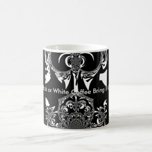 Caneca De Café Neo-Barroco Noir Abstrato Minimalista Designer Pre
