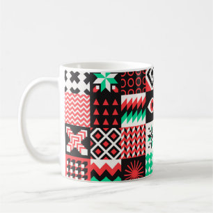 Caneca De Café NEO GEO. Design de gráfico do padrão de geometri