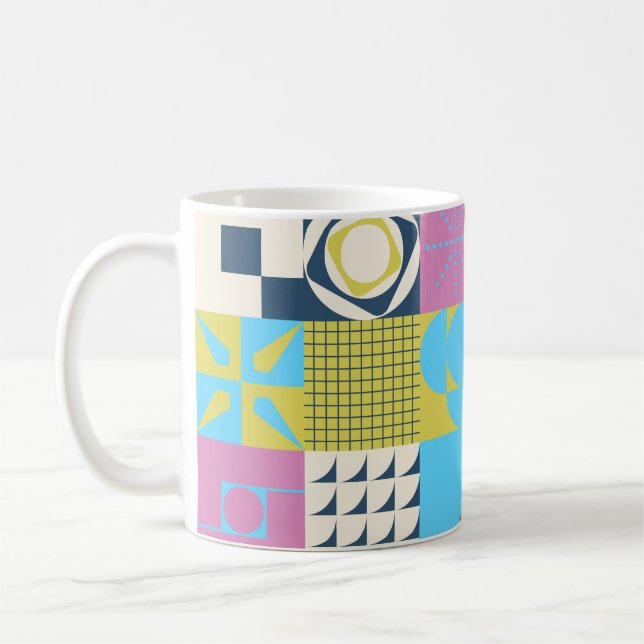 Caneca De Café Neo Modernism artwork pattern made with abstract g (Esquerda)