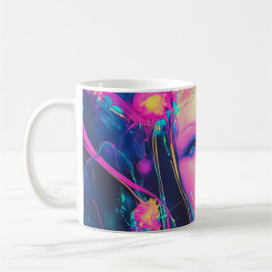 Caneca De Café Neon Alienígena Goddese