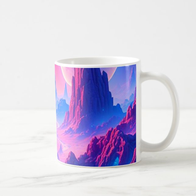 Caneca De Café Neon Alienígena Planet Mug | Taça de Café Cósmico  (Direita)