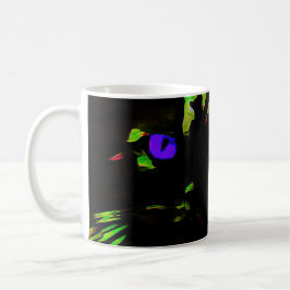 Caneca De Café Neon Black Cat com olhos brilhantes