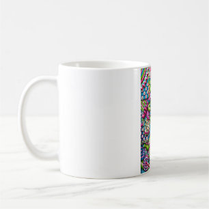 Caneca De Café Neon Candy Doodle Rosa Verde Azul Vibrante Tripp