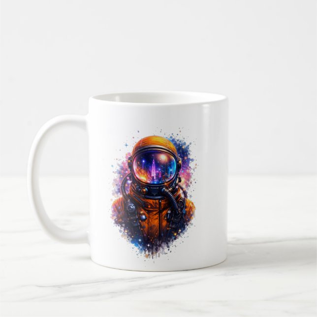 Caneca De Café Neon City Astronaut Portrait (Esquerda)