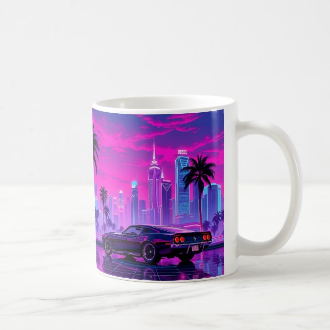 Caneca De Café Neon City Tour com carros Café Cup (Direita)