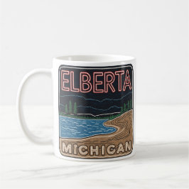 Caneca De Café Neon Elberta Michigan