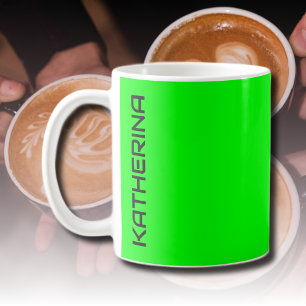 Caneca De Café Neon Electric Green Solid Color   Personalizado