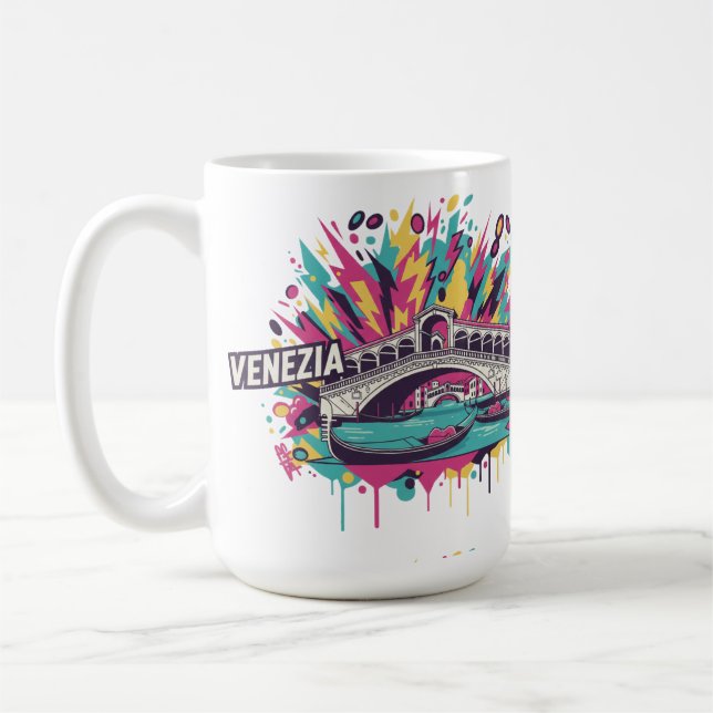 Caneca De Café Neon Elétrico Venezia Pop Art (Esquerda)