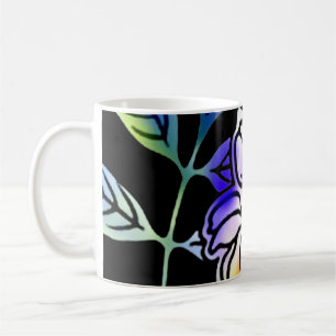 Caneca De Café Neon Flowers