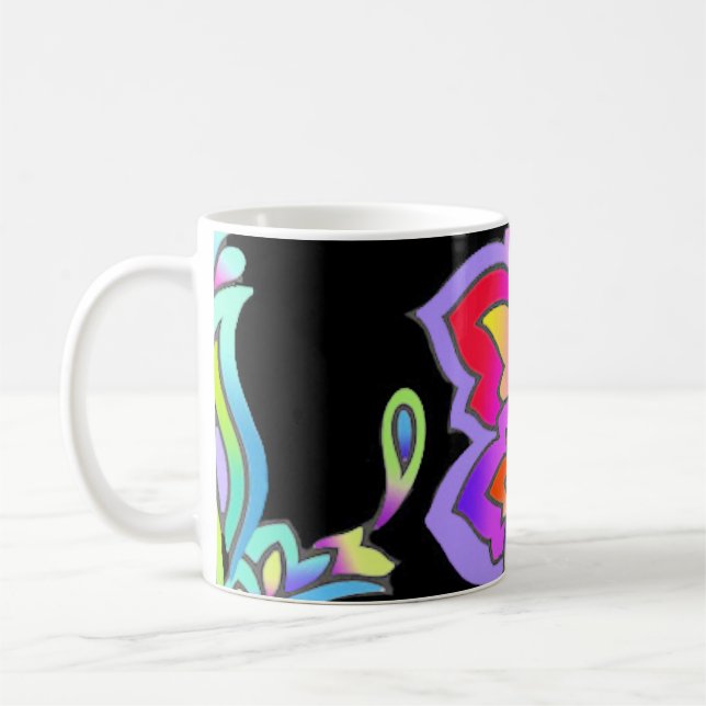 Caneca De Café Neon Flowers (Esquerda)