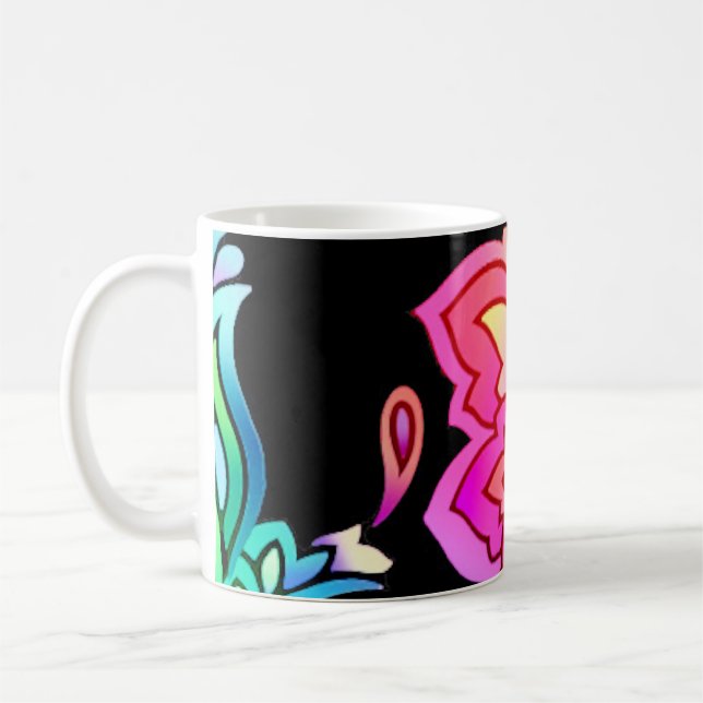 Caneca De Café Neon Flowers (Esquerda)