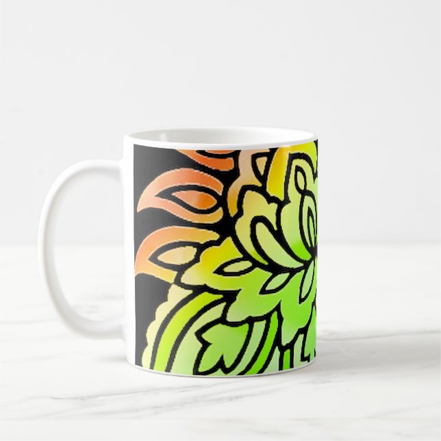 Caneca De Café Neon Flowers (Esquerda)