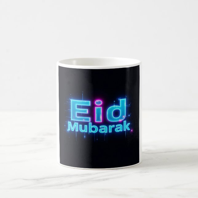 Caneca De Café Neon Glow Eid Mubarak (Centro)