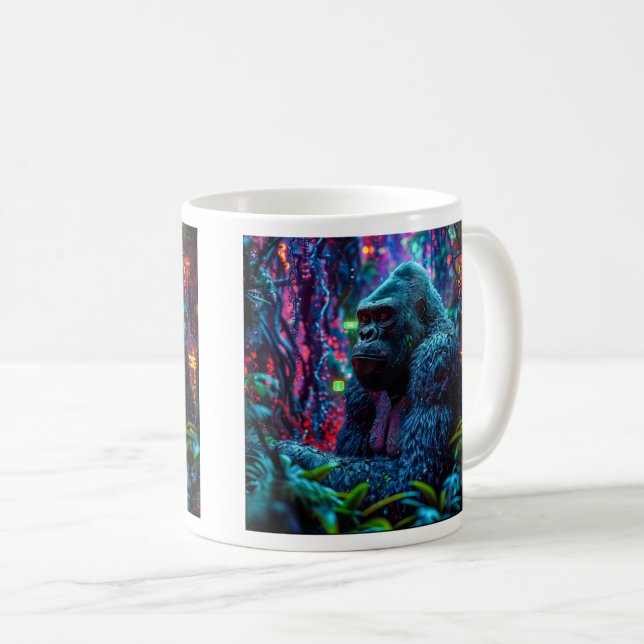 Caneca De Café Neon Gorilla (Frente Esquerda)