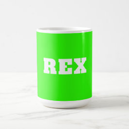 Caneca De Café Neon Green e White Modern Name Pet