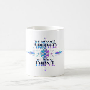 Caneca De Café Neon Mensagem & Significado — Futurista Violeta Ci