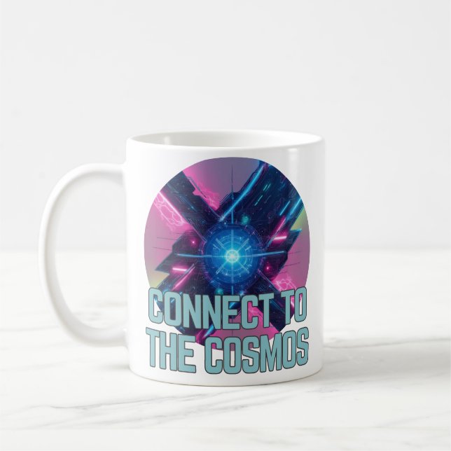 Caneca De Café Neon Nexus - Ligue-se ao cosmos (Esquerda)