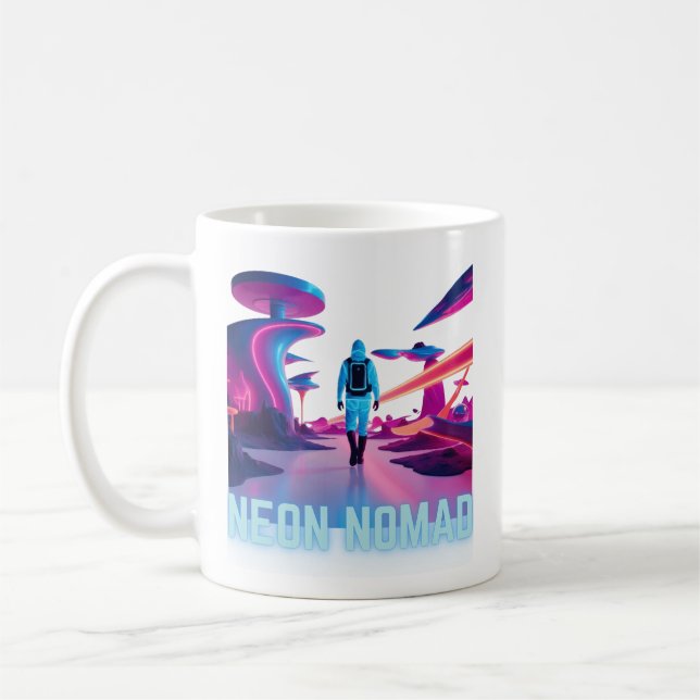 Caneca De Café Neon Nomad - Vagueando num mundo maravilhoso (Esquerda)