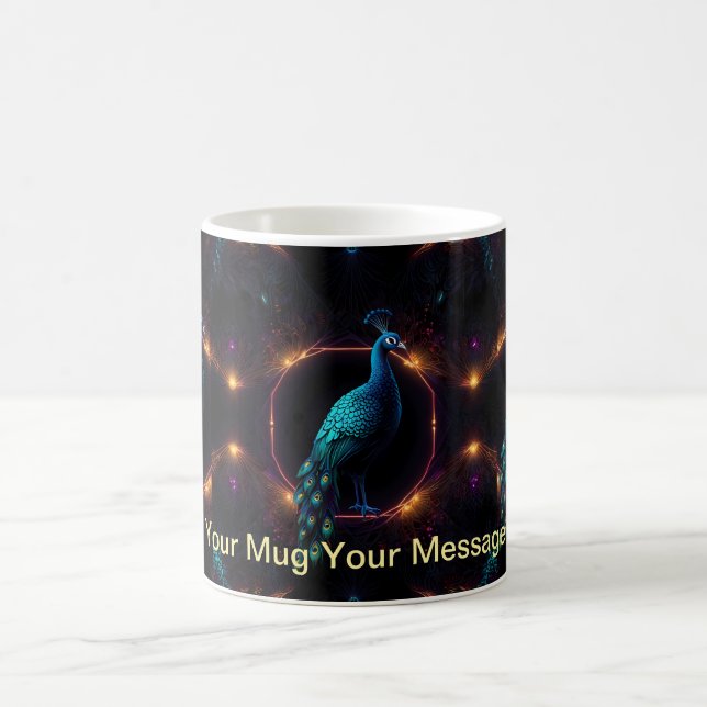 Caneca De Café Neon Peacock Elegance (Centro)