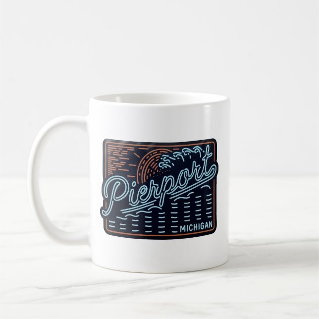 Caneca De Café Neon Pierport Michigan (Esquerda)