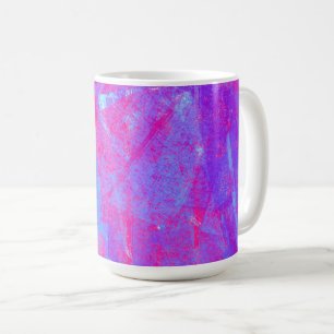 Caneca De Café Neon Pink & Aqua Blue Abstrato