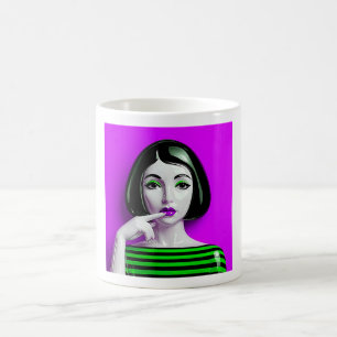 Caneca De Café Neon Purple Art