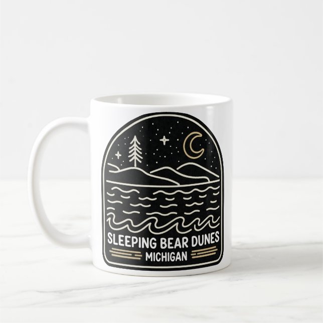 Caneca De Café Neon Sleeping Bear Dunes Michigan (Esquerda)
