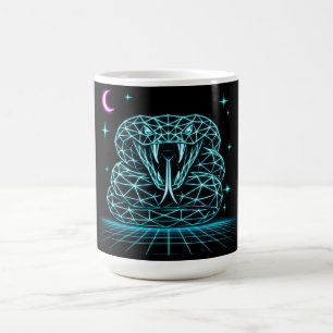 Caneca De Café Neon Snake Synthwave - Retro Viper Strike