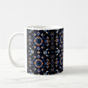Caneca De Café Neon Starburst Kaleidoscope