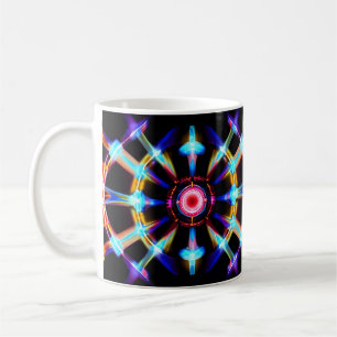 Caneca De Café Neon Starburst Kaleidoscope