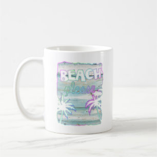 Caneca De Café Neon Tropical Beach Wood Vacing Palm Trees