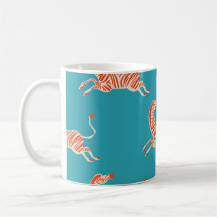 Caneca De Café Neon Zebra: Retro Colorida Sem Costura