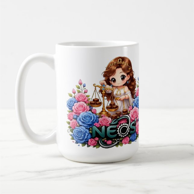 Caneca De Café Neos Kawaii Zodíaco Libra (Esquerda)