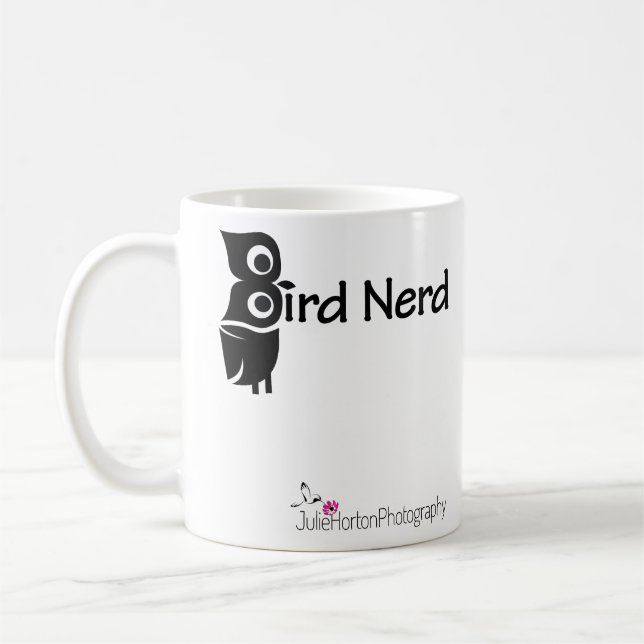 Caneca De Café Nerd de aves e Coruja Rosa (Esquerda)