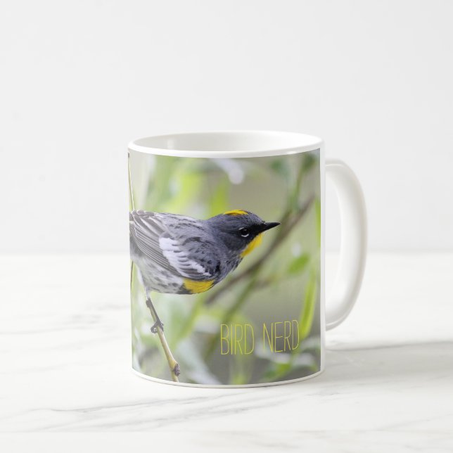 Caneca De Café Nerd de aves Warbler (Frente Esquerda)