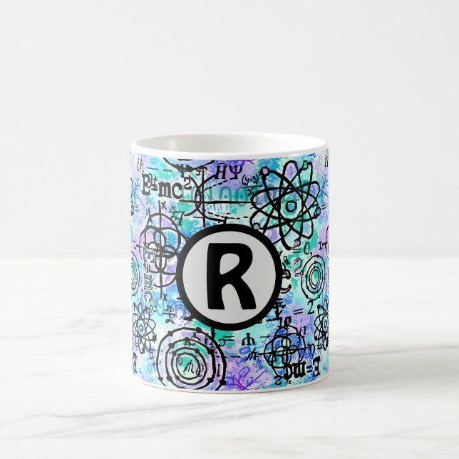 Caneca De Café Nerd dos Símbolos de Física e Matemática (Centro)