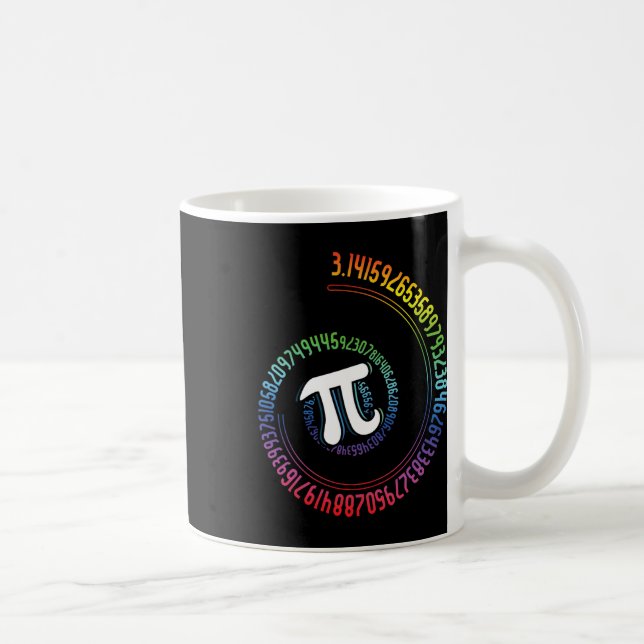 Caneca De Café Nerd Espiral Arco-Íris, Geek Matemático, Dia Pi (Direita)