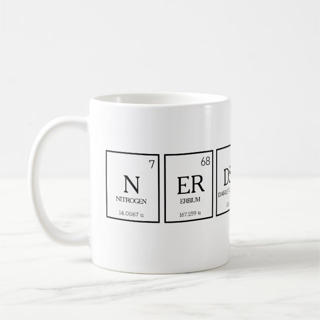 Caneca De Café Nerd mesas periódicos elementos químicos humor (Esquerda)